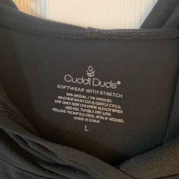 Cuddl Duds Women’s Software Stretchy Hooded Black Shirt Size Large - Picture 3 of 5